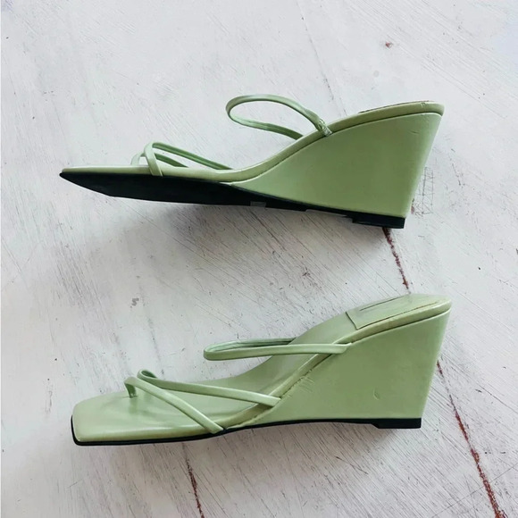 Free People Jeffrey Campbell Palate Strappy Wedge in Green Size 7.5 NWOT - Picture 3 of 8